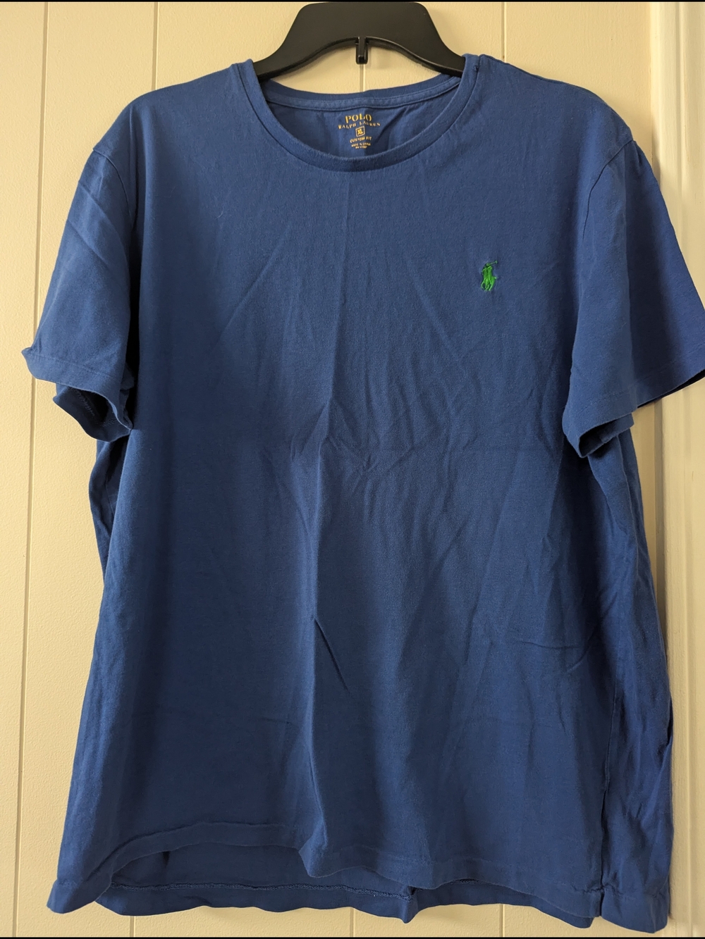 Polo by Ralph Lauren Blue Crew Neck Tee with Green Pony